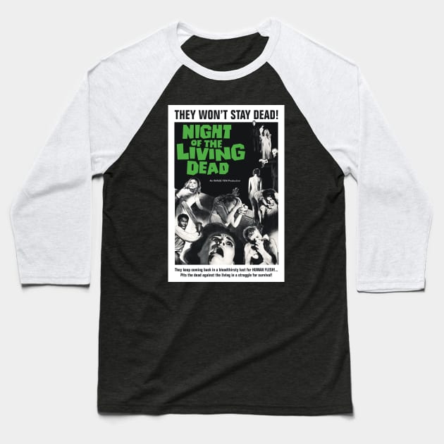 Night of the Living Dead Baseball T-Shirt by Movie Vigilante